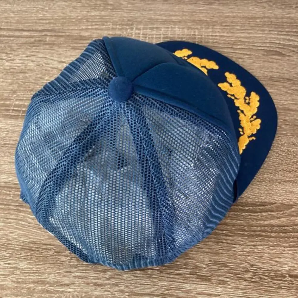 Vintage‎ Blue Captain Snapback Hat Unisex Adjustable Nautical 80s Style